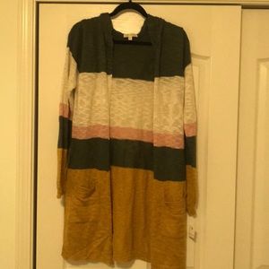 Multi-color striped cardigan